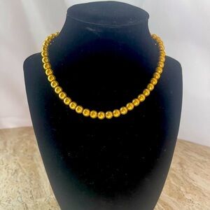 Vintage Gold Tone Bead Necklace 17”